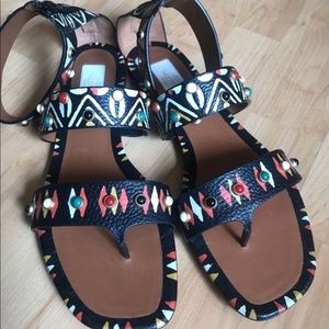 Designer Valentino Sandals Tribal Print Size 40